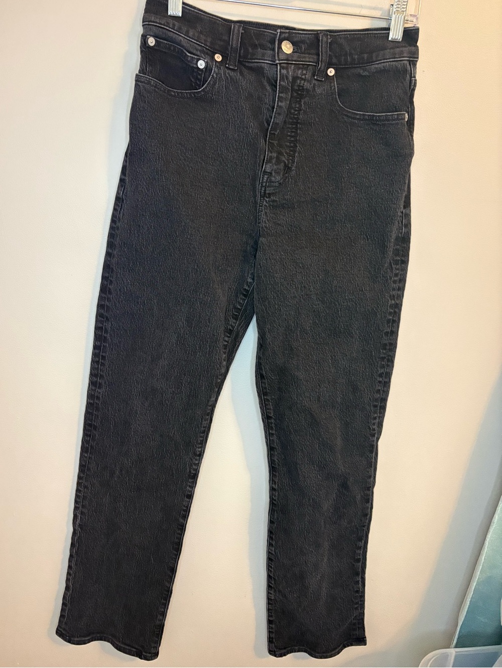 Madewell 90s Straight Jeans Black Wash Size 27 High Rise